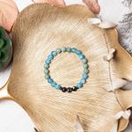 Fashion, accesorii si bijuterii - Femei - Bijuterii femei - Bratari femei - Fathia, bratara cristale de Jad Albastru, Jad Verde si Shell Turquoise Negru, margele de 6mm - Infinity.ro