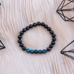 Fashion, accesorii si bijuterii - Barbati - Bijuterii barbati - Bratari barbati - Kareem, bratara handmade barbati din Cristale de Obsidian si Ochi de Tigru Royal Blue, margele de 8mm - Infinity.ro