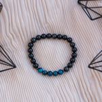 Fashion, accesorii si bijuterii - Barbati - Bijuterii barbati - Bratari barbati - Kareem, bratara handmade barbati din Cristale de Obsidian si Ochi de Tigru Royal Blue, margele de 8mm - Infinity.ro