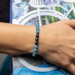 Fashion, accesorii si bijuterii - Femei - Bijuterii femei - Bratari femei - Fathia, bratara cristale de Jad Albastru, Jad Verde si Shell Turquoise Negru, margele de 6mm - Infinity.ro