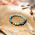 Fashion, accesorii si bijuterii - Femei - Bijuterii femei - Bratari femei - Bratara pietre semipretioase femei, Ekanta, din cristale de Apatit Albastru si Jad Verde, sfere de 6mm - Infinity.ro