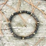 Fashion, accesorii si bijuterii - Barbati - Bijuterii barbati - Bratari barbati - Bratara Barbati Kunal din Sediment Marin de Jasp negru cu accesorii din Cupru aurit - Infinity.ro