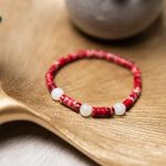 Fashion, accesorii si bijuterii - Femei - Bijuterii femei - Bratari femei - Bratara pietre semipretioase dama, Lori, cu cristale de Piatra Lunii si distantiere din Sediment Marin Rosu - Infinity.ro