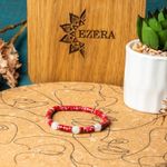 Fashion, accesorii si bijuterii - Femei - Bijuterii femei - Bratari femei - Bratara pietre semipretioase dama, Lori, cu cristale de Piatra Lunii si distantiere din Sediment Marin Rosu - Infinity.ro