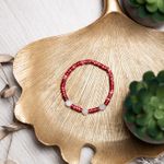 Fashion, accesorii si bijuterii - Femei - Bijuterii femei - Bratari femei - Bratara pietre semipretioase dama, Lori, cu cristale de Piatra Lunii si distantiere din Sediment Marin Rosu - Infinity.ro