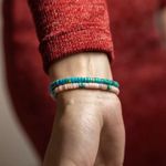 Fashion, accesorii si bijuterii - Femei - Bijuterii femei - Bratari femei - Set 2 bratari handmade Krishna dama din pietre naturale de Jasp Turcoaz Sediment Marin si Jasp Roz - Infinity.ro