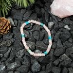Fashion, accesorii si bijuterii - Femei - Bijuterii femei - Bratari femei - Set 2 bratari handmade Krishna dama din pietre naturale de Jasp Turcoaz Sediment Marin si Jasp Roz - Infinity.ro