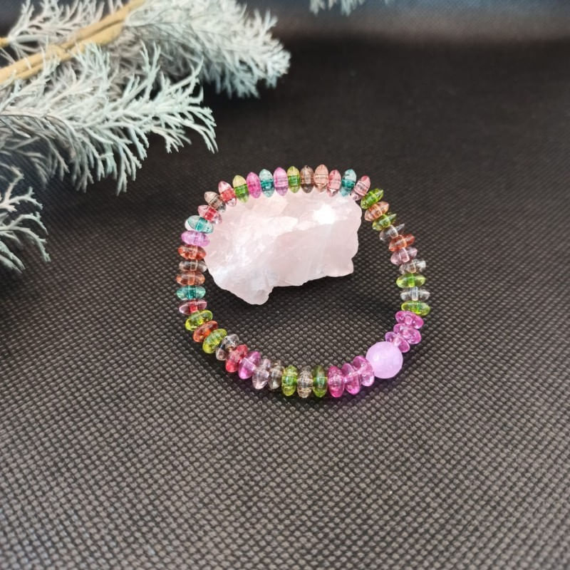 Fashion, accesorii si bijuterii - Femei - Bijuterii femei - Bratari femei - Bratara cristale rondele de cuart colorate Candy - Infinity.ro
