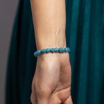 Fashion, accesorii si bijuterii - Femei - Bijuterii femei - Bratari femei - Bratara fete din pietre semipretioase de Jad Albastru si Distantiere Turcoaz, Gizel, margele de 6mm - Infinity.ro