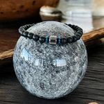 Fashion, accesorii si bijuterii - Barbati - Bijuterii barbati - Bratari barbati - Bratara barbati handmade din pietre de onix mat si hematit, Gaston - Infinity.ro
