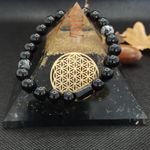 Fashion, accesorii si bijuterii - Barbati - Bijuterii barbati - Bratari barbati - Bratara barbati pietre naturale de Turmalina si Snow Flake Obsidian, Adal, margele de 8mm - Infinity.ro
