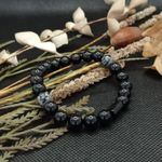 Fashion, accesorii si bijuterii - Barbati - Bijuterii barbati - Bratari barbati - Bratara barbati pietre naturale de Turmalina si Snow Flake Obsidian, Adal, margele de 8mm - Infinity.ro