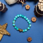 Fashion, accesorii si bijuterii - Femei - Bijuterii femei - Bratari femei - Indra, bratara dama realizata manual din cristale de Amazonit cu accesorii aurii - Infinity.ro