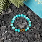 Fashion, accesorii si bijuterii - Femei - Bijuterii femei - Bratari femei - Indra, bratara dama realizata manual din cristale de Amazonit cu accesorii aurii - Infinity.ro