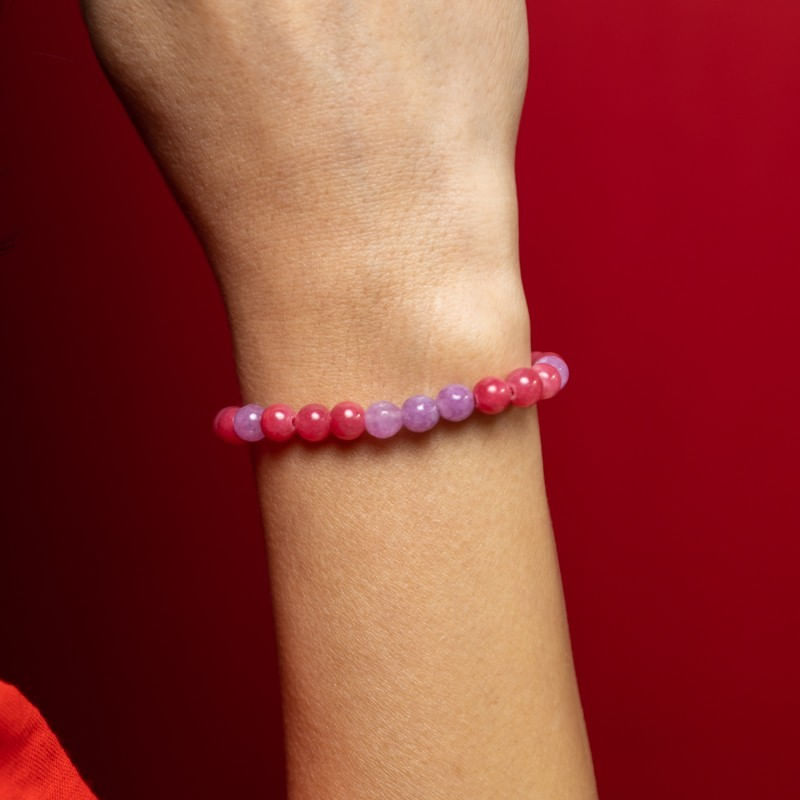 Fashion, accesorii si bijuterii - Femei - Bijuterii femei - Bratari femei - Bratara elastica cu pietre semipretioase fete Namya din cristale de Jad, sfere de 6mm - Infinity.ro