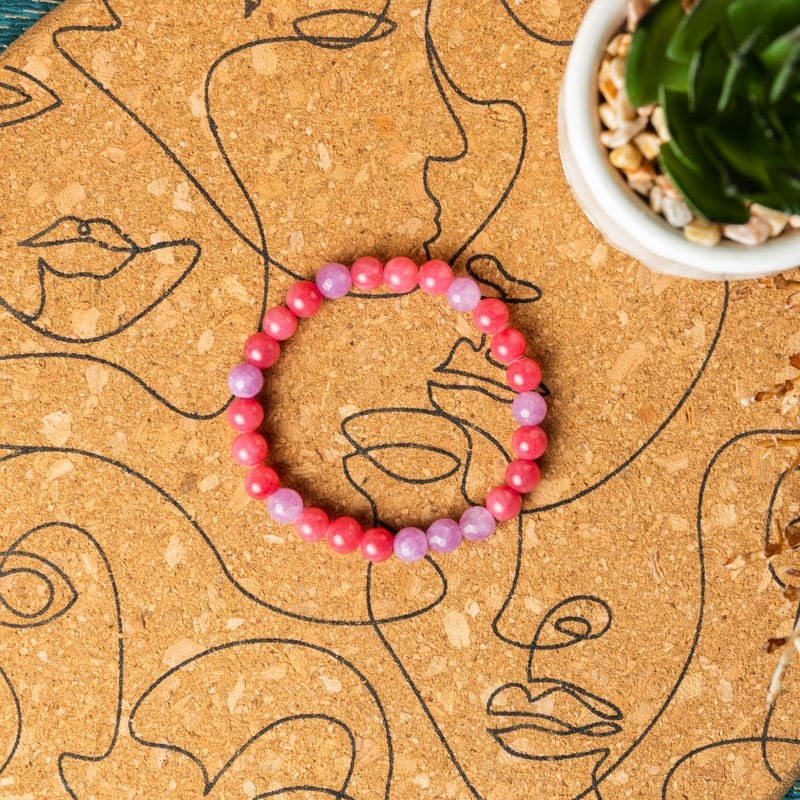 Fashion, accesorii si bijuterii - Femei - Bijuterii femei - Bratari femei - Bratara elastica cu pietre semipretioase fete Namya din cristale de Jad, sfere de 6mm - Infinity.ro