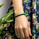 Fashion, accesorii si bijuterii - Femei - Bijuterii femei - Bratari femei - Bratara Malachit pentru femei, realizata manual, Nayan, sfere de 6mm - Infinity.ro