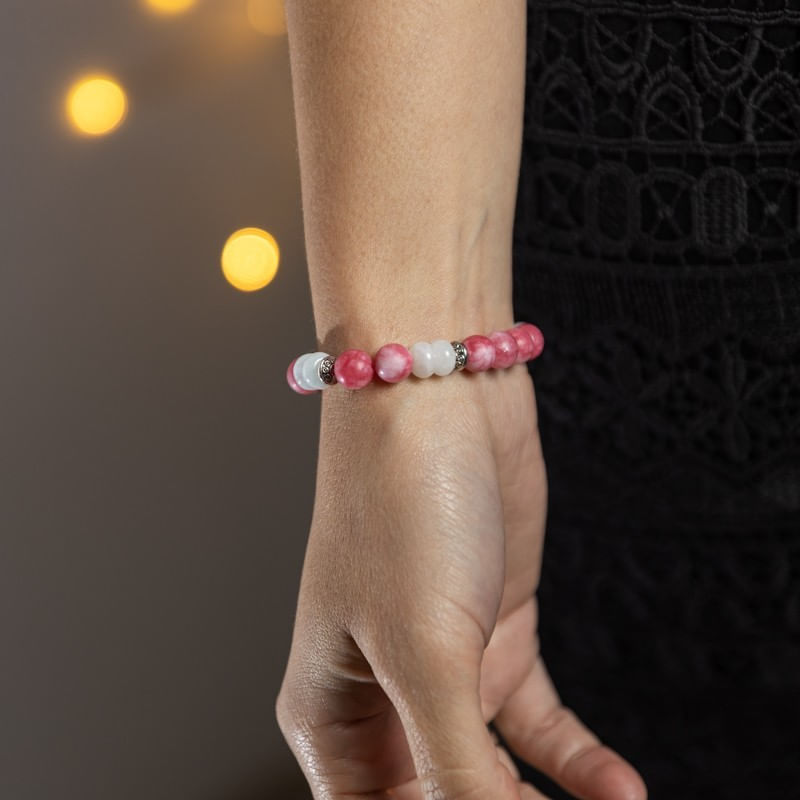Fashion, accesorii si bijuterii - Femei - Bijuterii femei - Bratari femei - Bratara Kate din cristale de Rodocrozit, Morganit si Ochi de Tigru - Infinity.ro