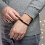 Fashion, accesorii si bijuterii - Barbati - Bijuterii barbati - Bratari barbati - Bratara barbati Amir din pietre semipretioase de Obsidian si Lava, margele de 8mm - Infinity.ro