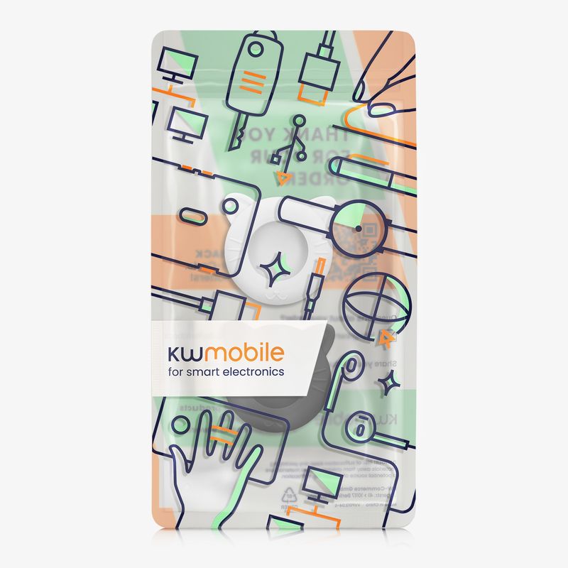 Laptop, Telefoane si Tablete - Wearables si gadgeturi - Gadgeturi - Accesorii SMART - Husa tracker Kwmobile pentru Apple AirTag, silicon, negru, alb, protectie la zgarieturi - Infinity.ro