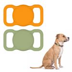 Laptop, Telefoane si Tablete - Wearables si gadgeturi - Gadgeturi - Accesorii SMART - Husa tracker Kwmobile pentru Apple AirTag, silicon, portocaliu, verde, protectie la zgarieturi - Infinity.ro