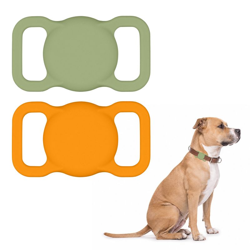 Laptop, Telefoane si Tablete - Wearables si gadgeturi - Gadgeturi - Accesorii SMART - Husa tracker Kwmobile pentru Apple AirTag, silicon, portocaliu, verde, protectie la zgarieturi - Infinity.ro