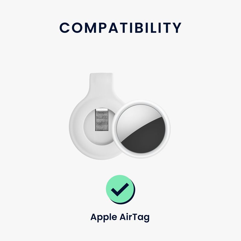 Laptop, Telefoane si Tablete - Wearables si gadgeturi - Gadgeturi - Accesorii SMART - Husa tracker Kwmobile pentru Apple AirTag, silicon, alb, protectie la zgarieturi - Infinity.ro