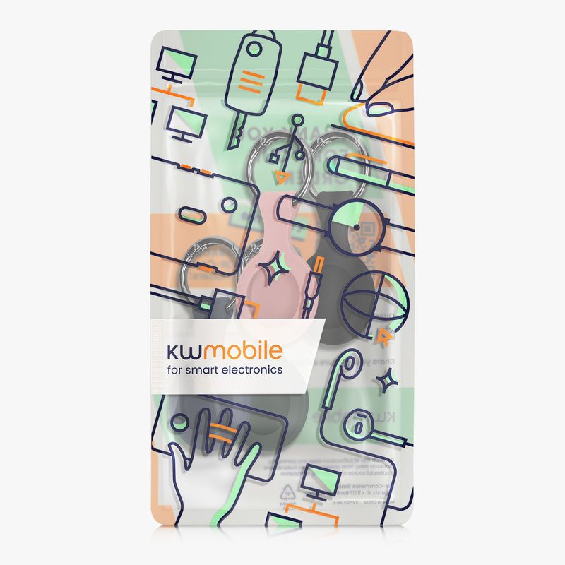 Laptop, Telefoane si Tablete - Wearables si gadgeturi - Gadgeturi - Accesorii SMART - Set 4 huse tracker Kwmobile pentru Apple AirTag, silicon, multicolor, protectie la zgarieturi - Infinity.ro