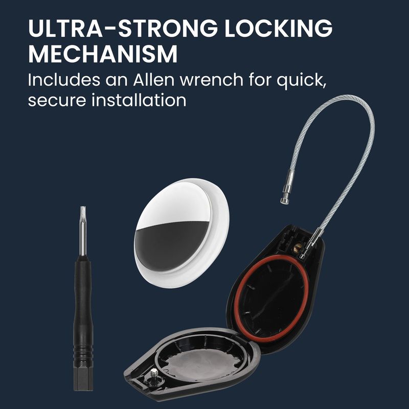 Laptop, Telefoane si Tablete - Wearables si gadgeturi - Gadgeturi - Accesorii SMART - Husa tracker Kwmobile pentru Apple AirTag, policarbonat, otel, negru, protectie la socuri - Infinity.ro