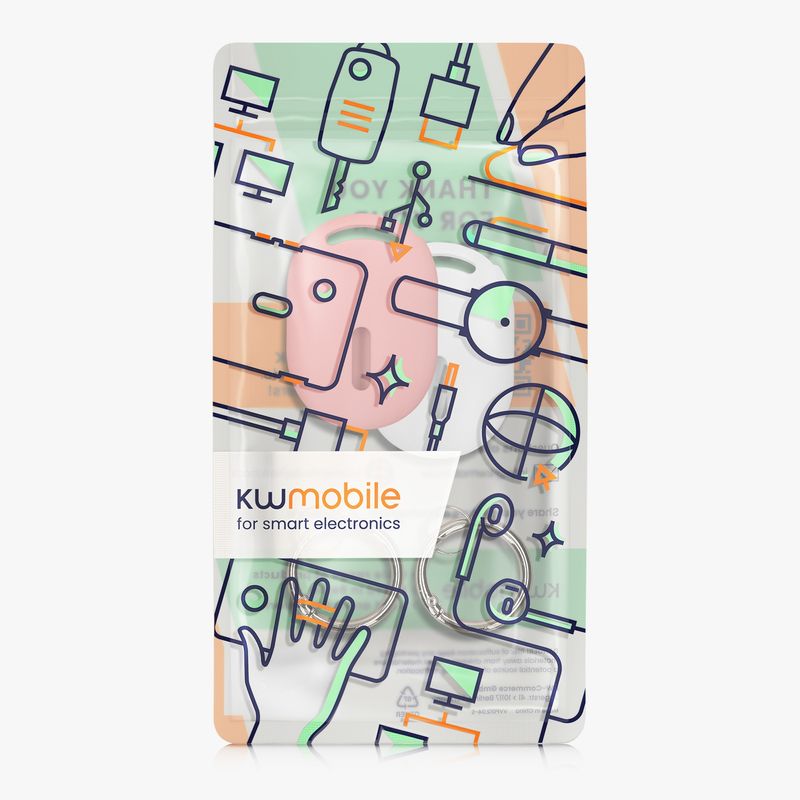 Laptop, Telefoane si Tablete - Wearables si gadgeturi - Gadgeturi - Accesorii SMART - Set 2 huse tracker Kwmobile pentru Xiaomi SmartTag, silicon, alb, roz, protectie la zgarieturi - Infinity.ro