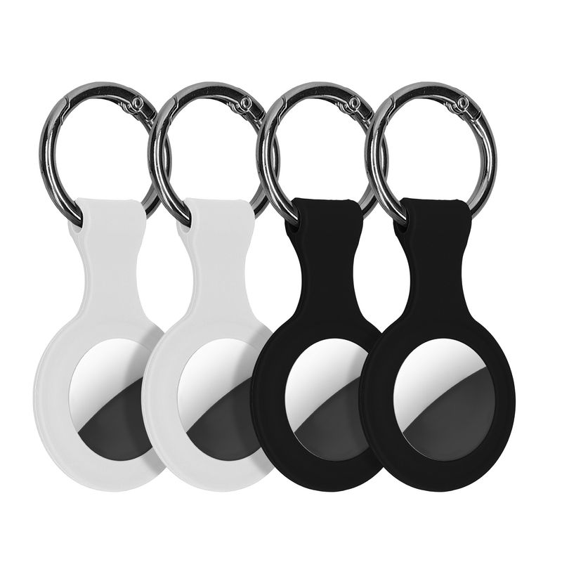 Laptop, Telefoane si Tablete - Wearables si gadgeturi - Gadgeturi - Accesorii SMART - Set 4 huse tracker Kwmobile pentru Apple AirTag, silicon, negru, alb, protectie la zgarieturi - Infinity.ro