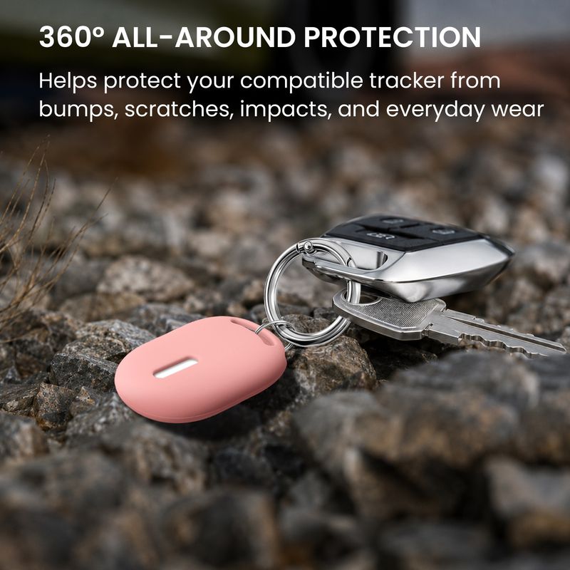 Laptop, Telefoane si Tablete - Wearables si gadgeturi - Gadgeturi - Accesorii SMART - Set 2 huse tracker Kwmobile pentru Xiaomi SmartTag, silicon, alb, roz, protectie la zgarieturi - Infinity.ro