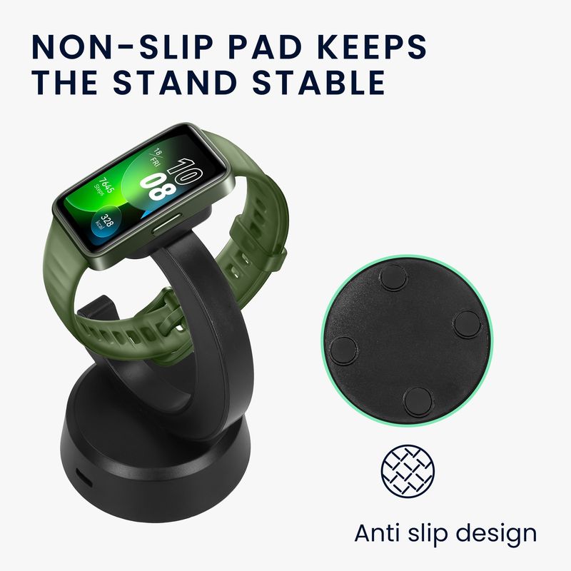 Laptop, Telefoane si Tablete - Wearables si gadgeturi - Wearables - Accesorii wearables - Docking stand Kwmobile pentru Huawei Band 10, Band 7, Band 6, Honor Band 9, OPPO Band 2, magnetic, plastic, negru - Infinity.ro