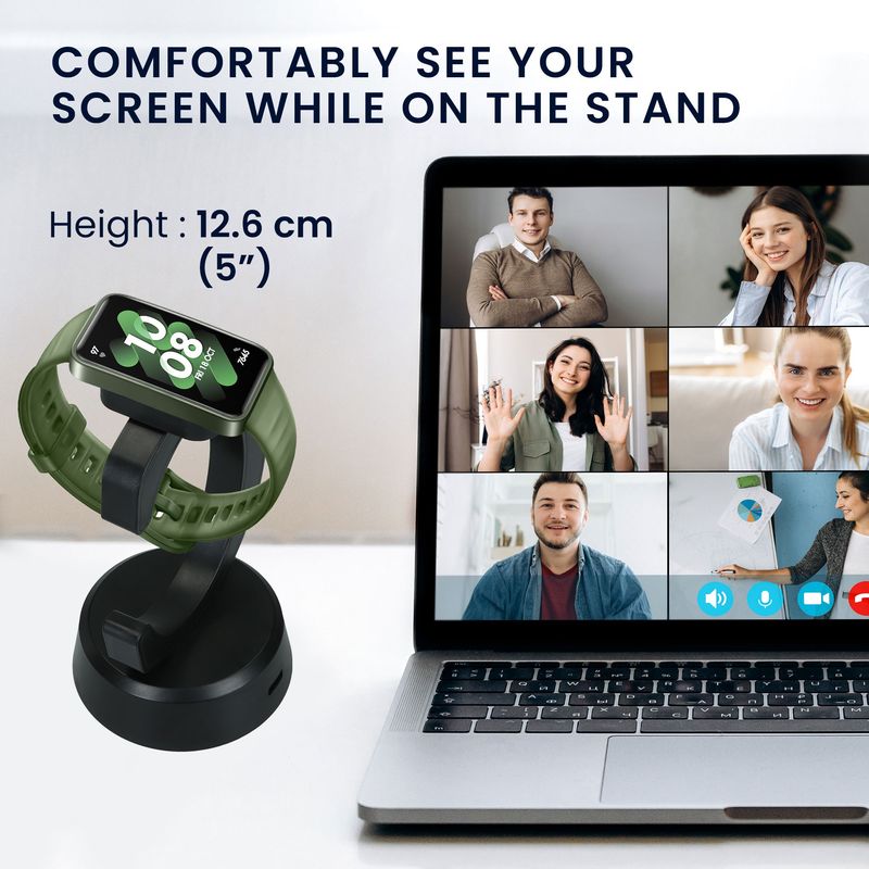 Laptop, Telefoane si Tablete - Wearables si gadgeturi - Wearables - Accesorii wearables - Docking stand Kwmobile pentru Huawei Band 10, Band 7, Band 6, Honor Band 9, OPPO Band 2, magnetic, plastic, negru - Infinity.ro