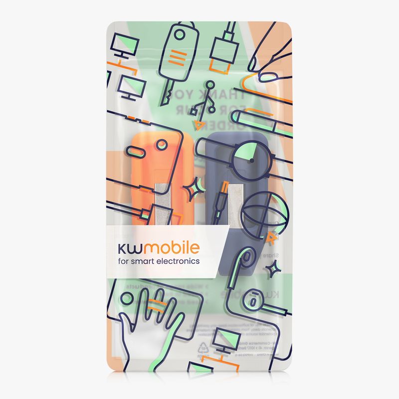 Laptop, Telefoane si Tablete - Wearables si gadgeturi - Wearables - Accesorii wearables - Set 2 huse Kwmobile pentru Huawei Band 10, Band 9, Band 8, antizgarieturi, flexibil, silicon, albastru, portocaliu - Infinity.ro