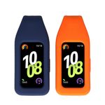 Laptop, Telefoane si Tablete - Wearables si gadgeturi - Wearables - Accesorii wearables - Set 2 huse Kwmobile pentru Huawei Band 10, Band 9, Band 8, antizgarieturi, flexibil, silicon, albastru, portocaliu - Infinity.ro