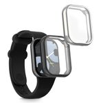 Laptop, Telefoane si Tablete - Wearables si gadgeturi - Wearables - Accesorii wearables - Set 2 huse Kwmobile pentru Xiaomi Smart Band 8 Pro, protectie la zgarieturi, material flexibil, silicon, negru, argintiu - Infinity.ro