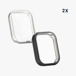 Laptop, Telefoane si Tablete - Wearables si gadgeturi - Wearables - Accesorii wearables - Set 2 huse Kwmobile pentru Xiaomi Smart Band 8 Pro, protectie la zgarieturi, material flexibil, silicon, negru, argintiu - Infinity.ro