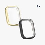 Laptop, Telefoane si Tablete - Wearables si gadgeturi - Wearables - Accesorii wearables - Set 2 huse Kwmobile pentru Xiaomi Smart Band 8 Pro, protectie la zgarieturi, material flexibil, silicon, negru, auriu - Infinity.ro