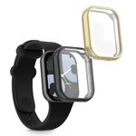 Laptop, Telefoane si Tablete - Wearables si gadgeturi - Wearables - Accesorii wearables - Set 2 huse Kwmobile pentru Xiaomi Smart Band 8 Pro, protectie la zgarieturi, material flexibil, silicon, negru, auriu - Infinity.ro