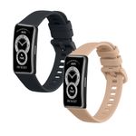 Laptop, Telefoane si Tablete - Wearables si gadgeturi - Wearables - Accesorii wearables - Set 2 curele pentru bratara fitness Kwmobile pentru Huawei Band 10, Band 9, Band 8, reglabila, silicon, albastru, roz - Infinity.ro