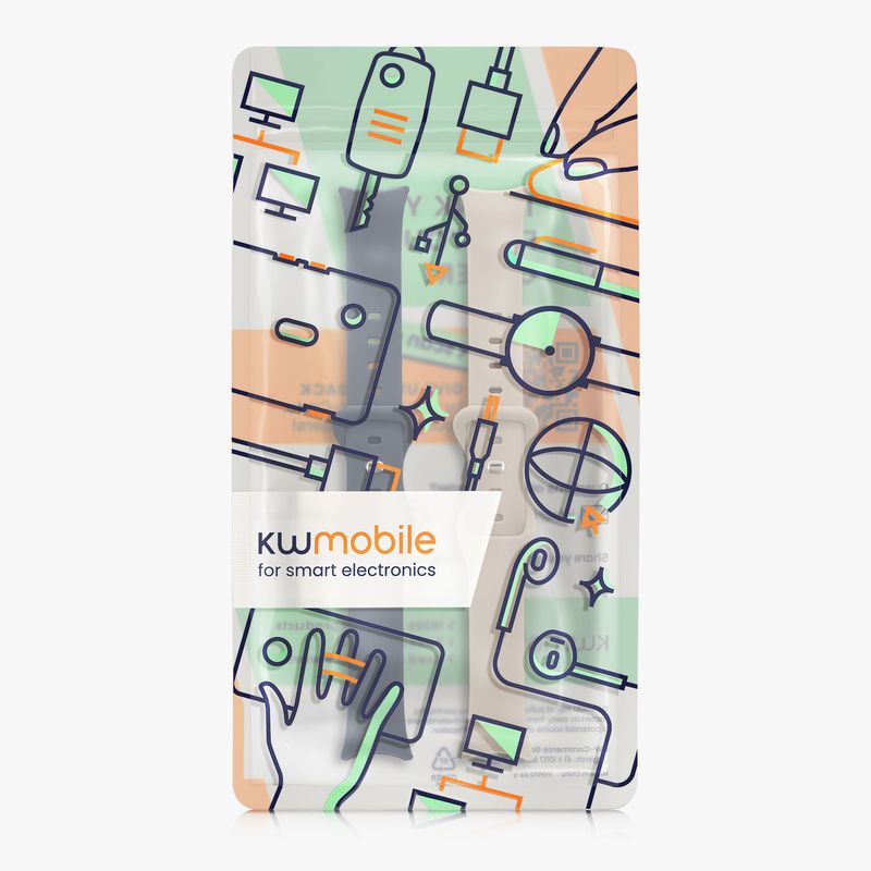 Laptop, Telefoane si Tablete - Wearables si gadgeturi - Wearables - Accesorii wearables - Set 2 curele Kwmobile pentru Xiaomi Smart Band 10, Smart Band 9, Smart Band 8, reglabile, silicon, bej, gri - Infinity.ro