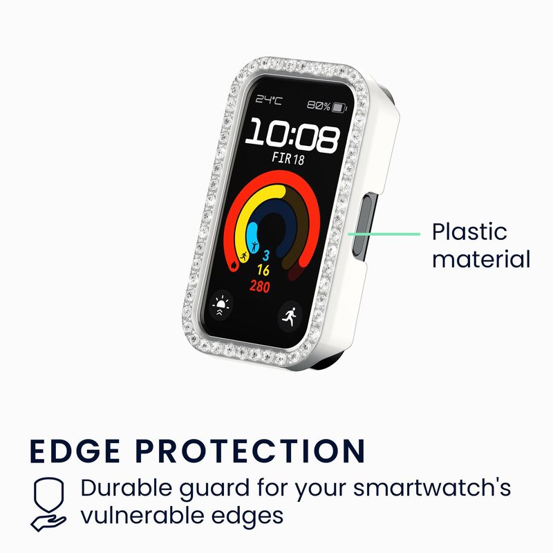 Laptop, Telefoane si Tablete - Wearables si gadgeturi - Wearables - Accesorii wearables - Set 2 huse Kwmobile pentru Huawei Band 9, Band 8, protectie la zgarieturi, plastic, argintiu, auriu - Infinity.ro
