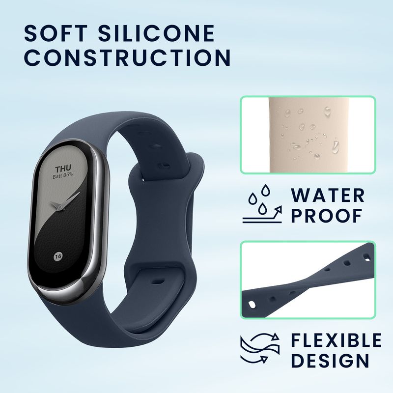 Laptop, Telefoane si Tablete - Wearables si gadgeturi - Wearables - Accesorii wearables - Set 2 curele Kwmobile pentru Xiaomi Smart Band 10, Smart Band 9, Smart Band 8, reglabile, silicon, bej, gri - Infinity.ro