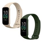 Laptop, Telefoane si Tablete - Wearables si gadgeturi - Wearables - Accesorii wearables - Set 2 curele pentru bratara fitness Kwmobile pentru Amazfit Band 7, curea reglabila, silicon, verde, bej - Infinity.ro