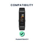 Laptop, Telefoane si Tablete - Wearables si gadgeturi - Wearables - Accesorii wearables - Set 2 curele pentru bratara fitness Kwmobile pentru Huawei Band 4, curea reglabila, silicon, negru, rosu - Infinity.ro