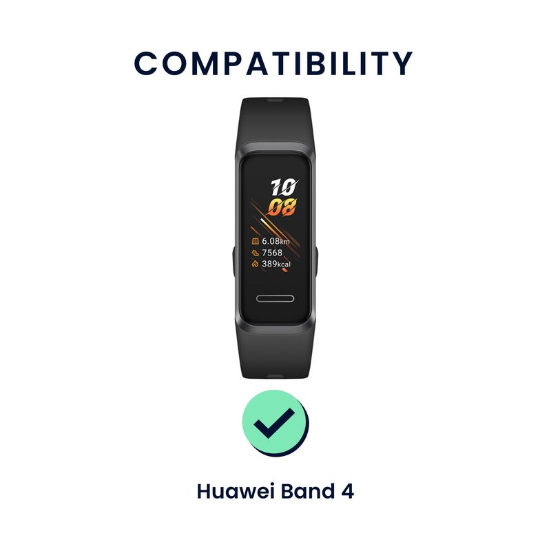 Laptop, Telefoane si Tablete - Wearables si gadgeturi - Wearables - Accesorii wearables - Set 2 curele pentru bratara fitness Kwmobile pentru Huawei Band 4, curea reglabila, silicon, negru, rosu - Infinity.ro