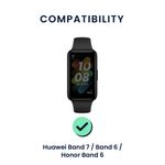 Laptop, Telefoane si Tablete - Wearables si gadgeturi - Wearables - Accesorii wearables - Set 2 curele pentru bratara fitness Kwmobile pentru Huawei Band 7, Band 6, Honor Band 6, reglabila, silicon, negru - Infinity.ro