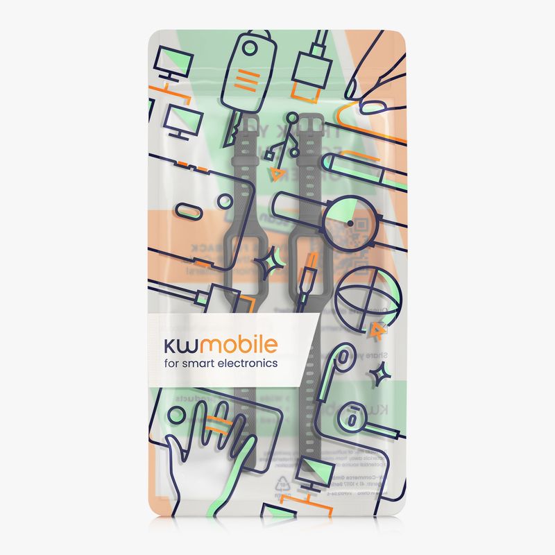 Laptop, Telefoane si Tablete - Wearables si gadgeturi - Wearables - Accesorii wearables - Set 2 curele pentru bratara fitness Kwmobile pentru Huawei Band 7, Band 6, Honor Band 6, reglabila, silicon, negru - Infinity.ro