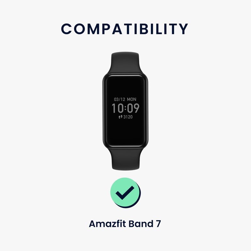 Laptop, Telefoane si Tablete - Wearables si gadgeturi - Wearables - Accesorii wearables - Set 2 curele pentru bratara fitness Kwmobile pentru Amazfit Band 7, curea reglabila, silicon, verde, bej - Infinity.ro